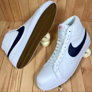 Nike SB Zoom Blazer Mid ISO White Navy Skate Shoes
